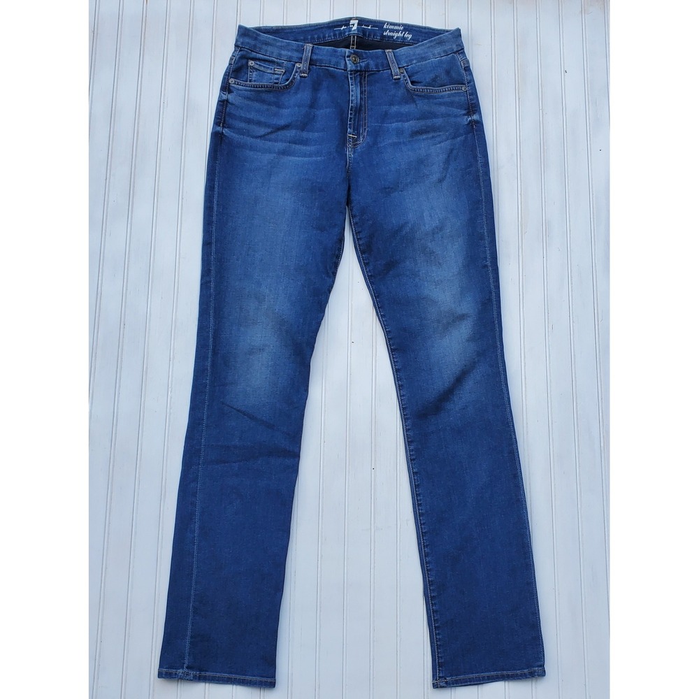 7 For All Mankind Kimmie Straight Leg Jeans Medium Wash Size 32 Luxury Classic